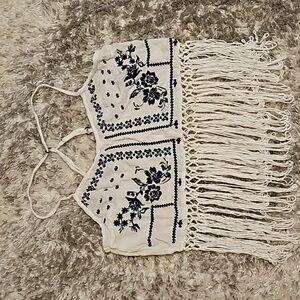 Hollister Fringe Crop Tank Top XS
